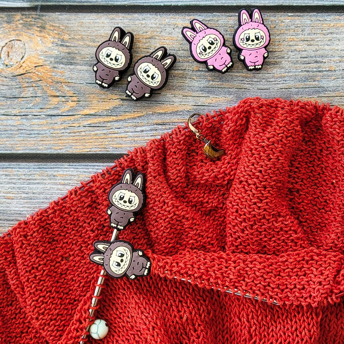 Labubu Stitch Stoppers | Knitting Needle Point Protectors (Style 2)