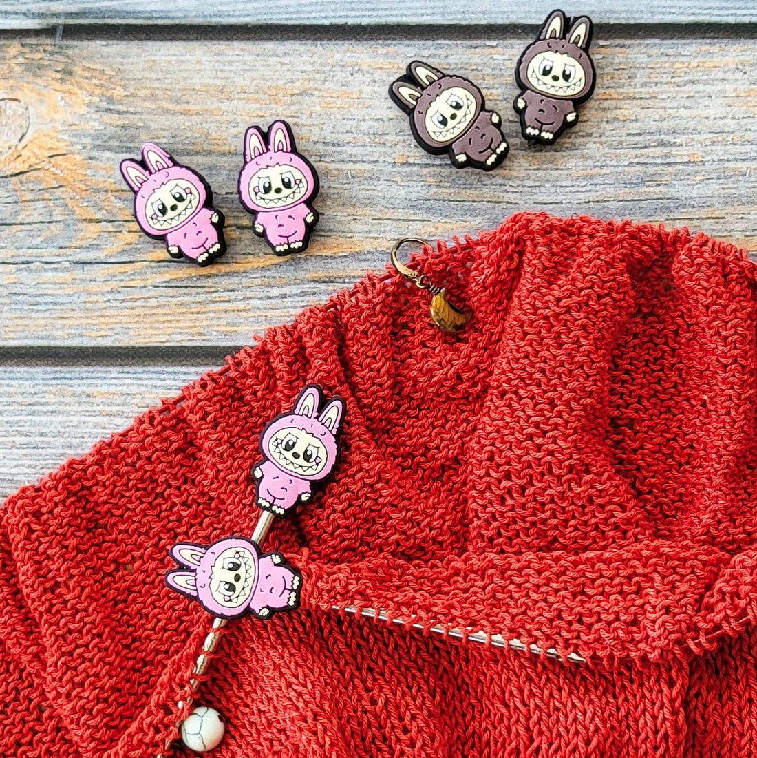 Labubu Stitch Stoppers | Knitting Needle Point Protectors (Style 2)