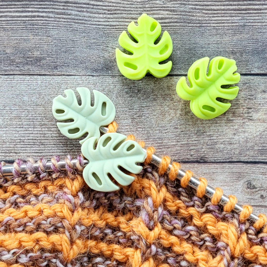 Monstera Leaf Stitch Stoppers | Knitting Needle Point Protectors