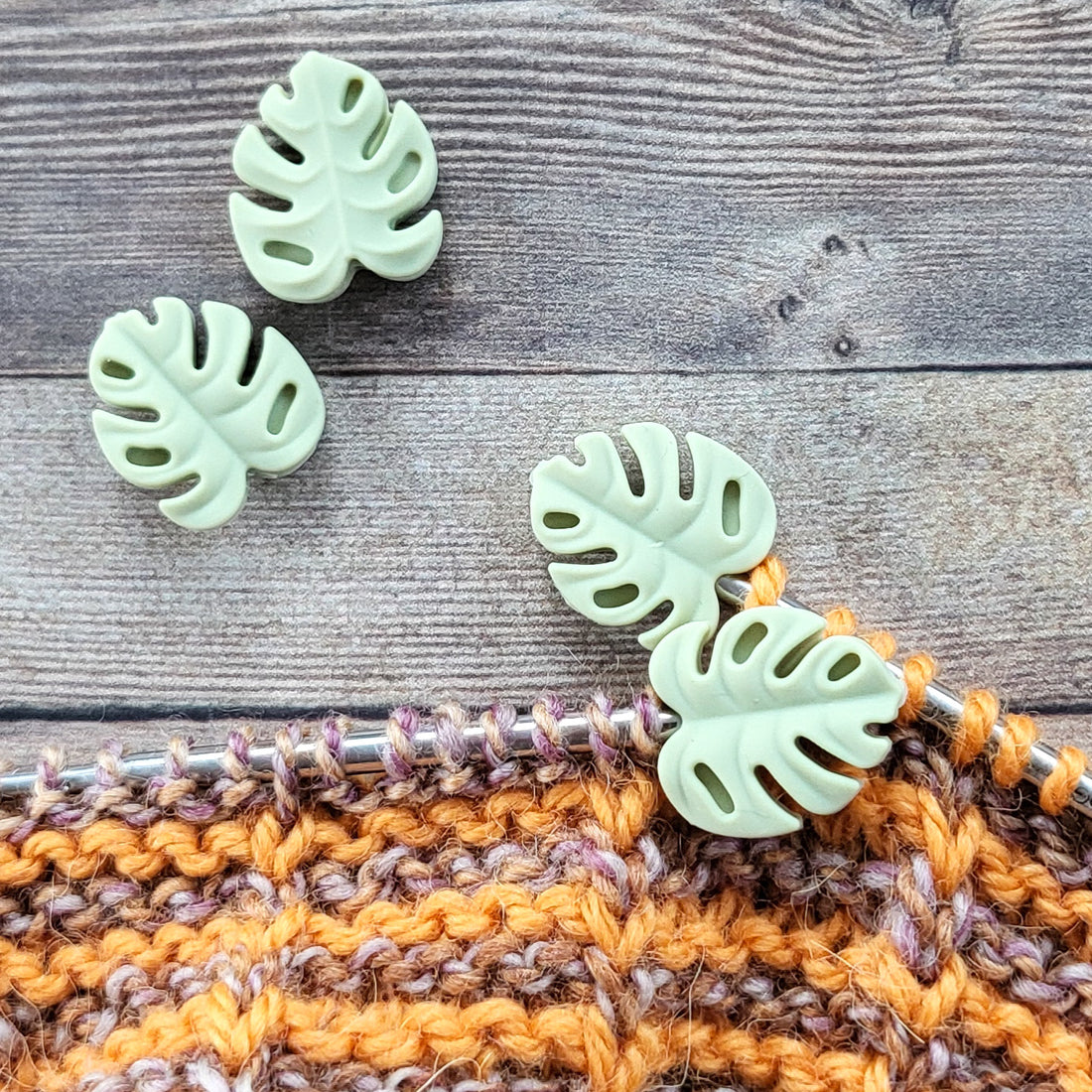 Monstera Leaf Stitch Stoppers | Knitting Needle Point Protectors