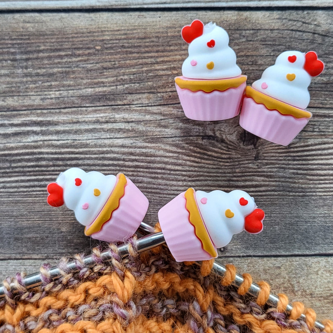 Cupcake Stitch Stoppers | Knitting Needle Point Protectors