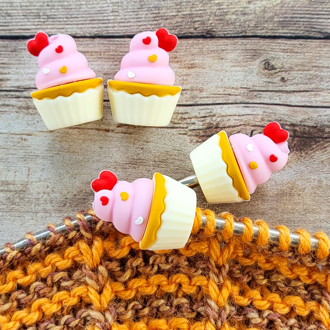 Cupcake Stitch Stoppers | Knitting Needle Point Protectors