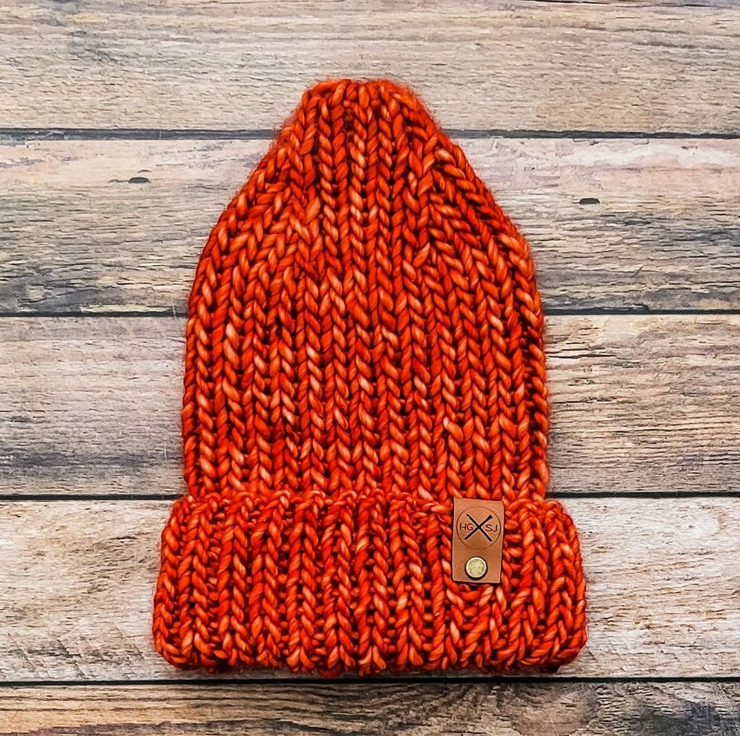 The TJ Beanie | Rib-Knit Beanie | Merino Wool | Glazed Carrot