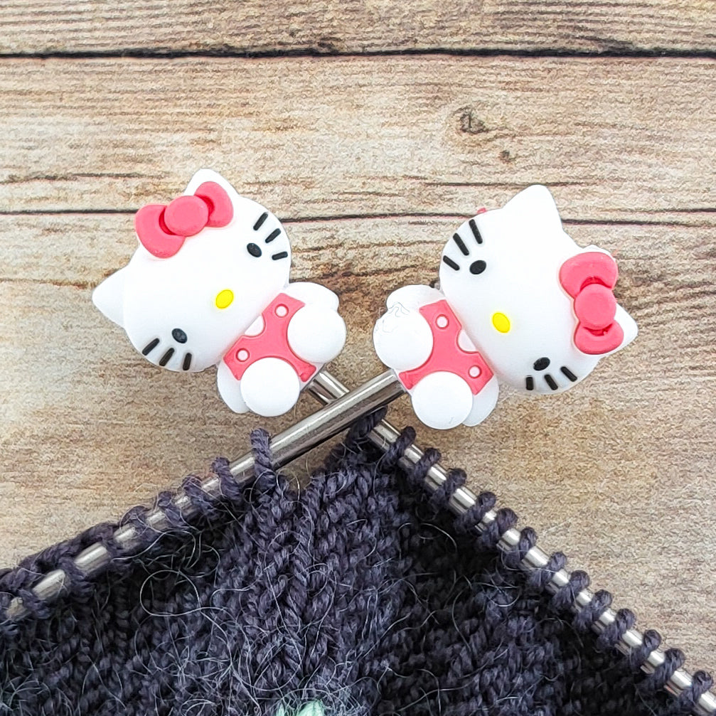 Hello Kitty Stitch Stoppers | Knitting Needle Point Protectors