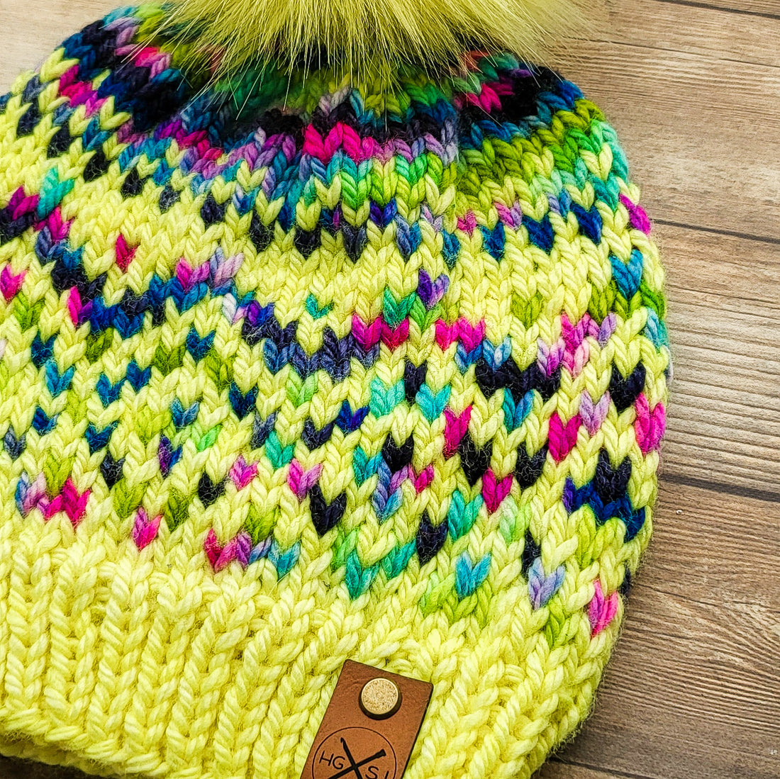 The LEO Beanie | Fair Isle Beanie | Merino Wool | Highlighter/Paragon