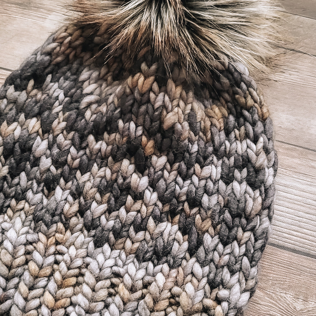 The LEO Beanie | Fair Isle Chunky Beanie | Merino Wool | Laguna Negra/Plomo