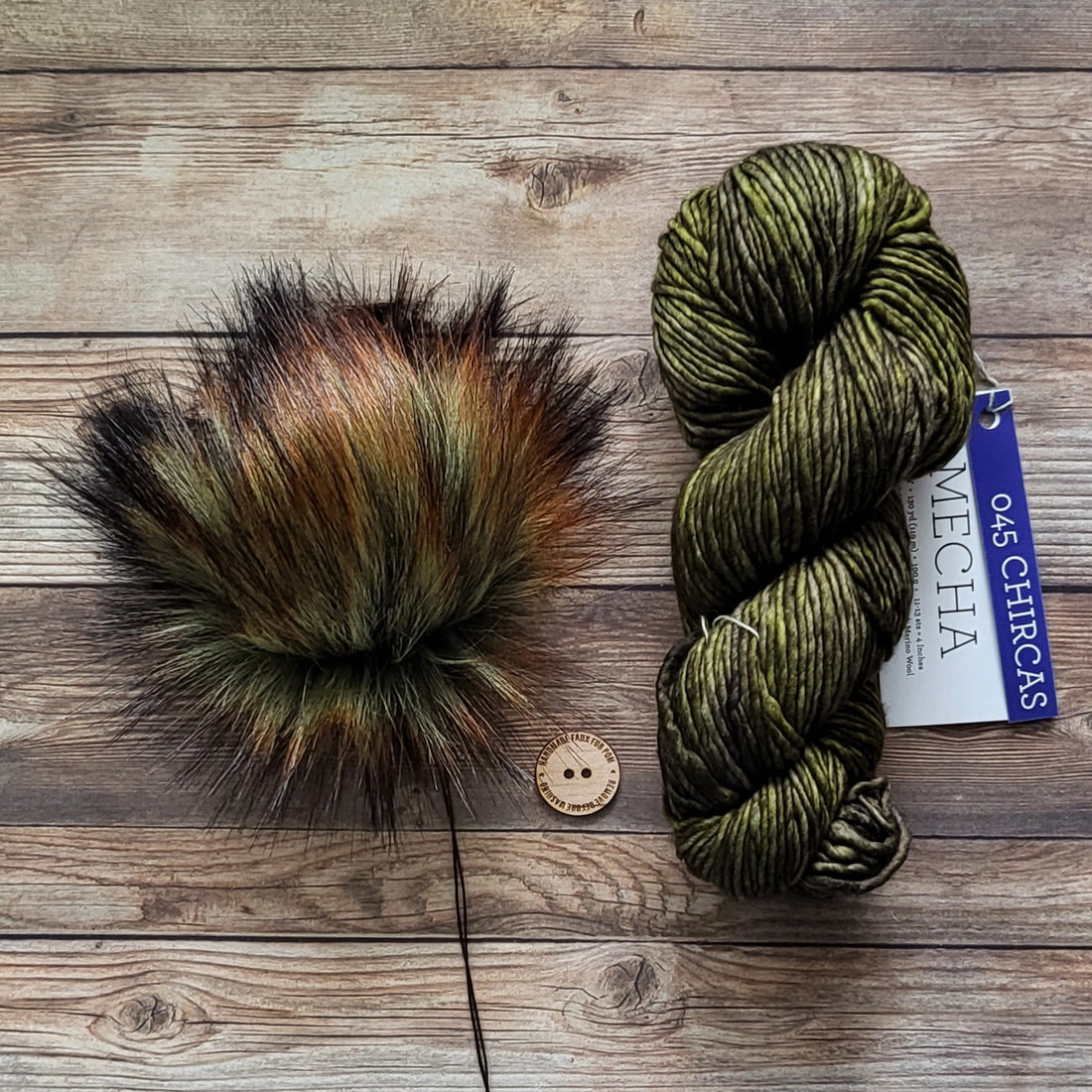 Yarn + Pom Kit | Malabrigo Mecha | Chircas (045) + Umber