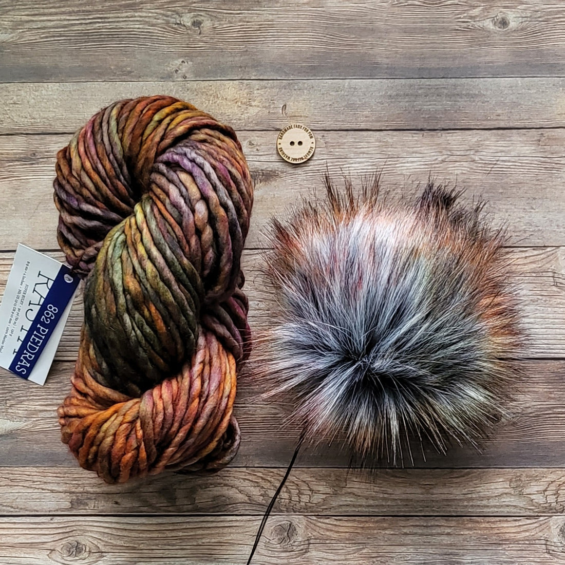Yarn + Pom Kit | Malabrigo Rasta | Piedras (862) + Spiced