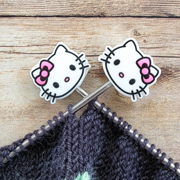 Hello Kitty Head Stitch Stoppers | Knitting Needle Point Protectors
