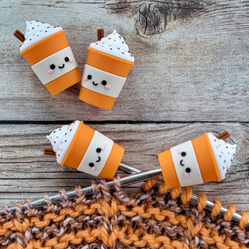 PSL Pumpkin Spice Latte Stitch Stoppers | Knitting Needle Point Protectors