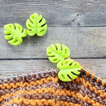 Monstera Leaf Stitch Stoppers | Knitting Needle Point Protectors
