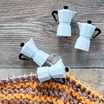 Espresso Maker Moka Pot Mug Stitch Stoppers | Knitting Needle Point Protectors