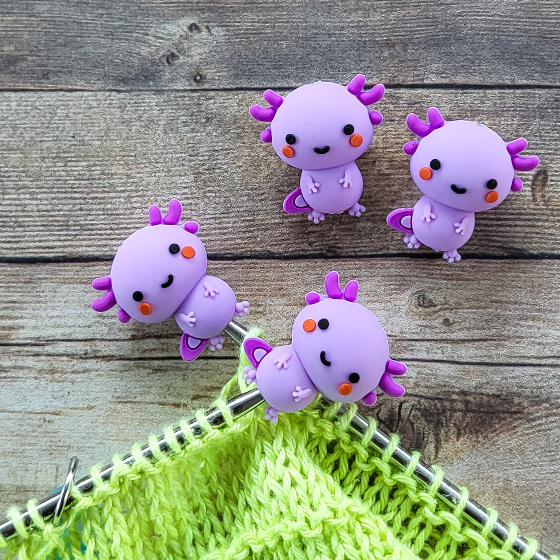 Axolotl Stitch Stoppers | Knitting Needle Point Protectors