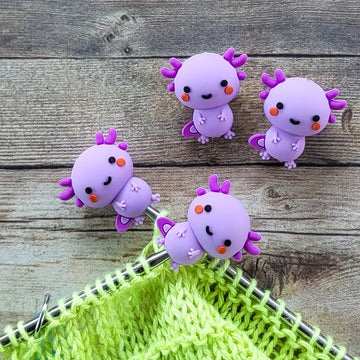 Axolotl Stitch Stoppers | Knitting Needle Point Protectors