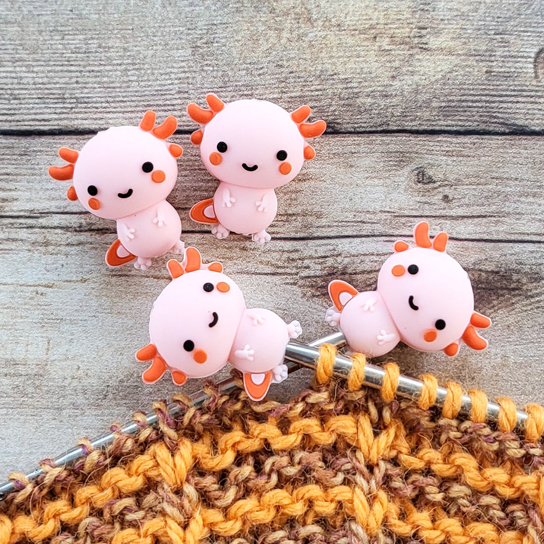 Axolotl Stitch Stoppers | Knitting Needle Point Protectors