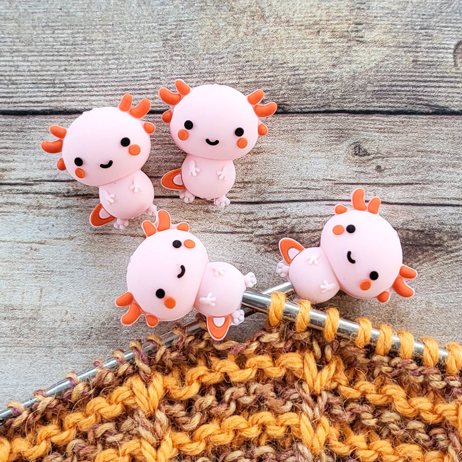 Axolotl Stitch Stoppers | Knitting Needle Point Protectors