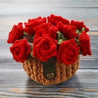 Crochet Flower Pot Coaster Set | Crochet Flower Bouquet Coaster