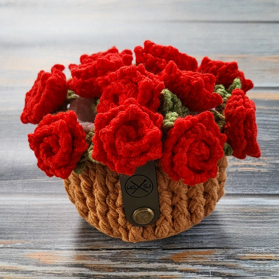 Crochet Flower Pot Coaster Set | Crochet Flower Bouquet Coaster