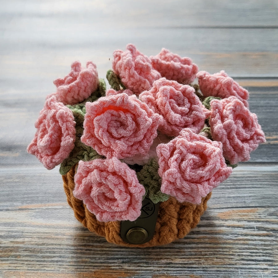 Crochet Flower Pot Coaster Set | Crochet Flower Bouquet Coaster