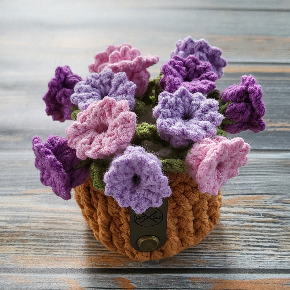 Crochet Flower Pot Coaster Set | Crochet Flower Bouquet Coaster