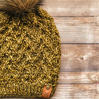 Textured Knit Beanie | Merino Wool | Mostaza