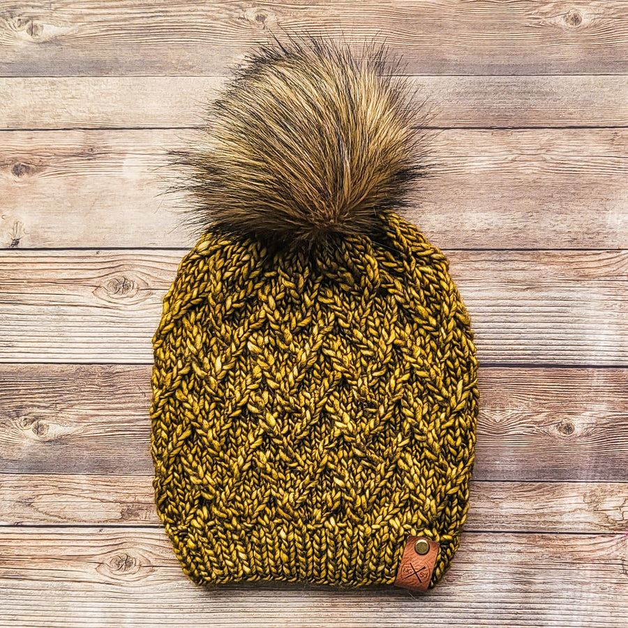 Textured Knit Beanie | Merino Wool | Mostaza