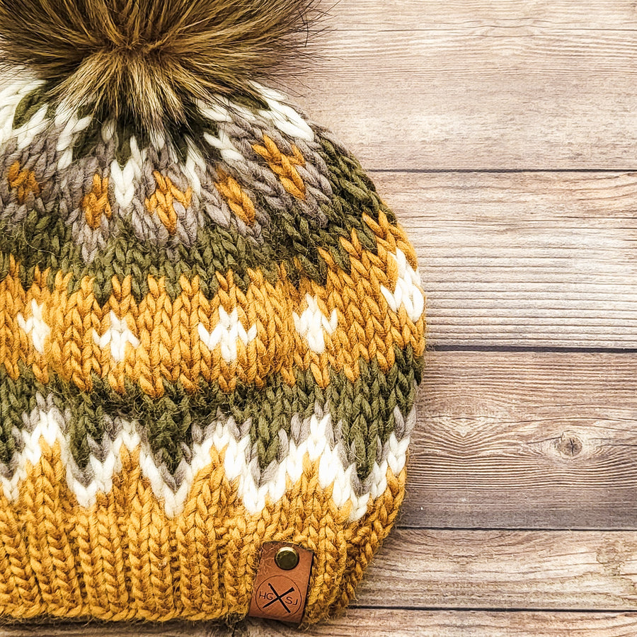 The BERNIE Beanie | Peruvian Highland Wool | Ochre/Olive/Taupe/Natural