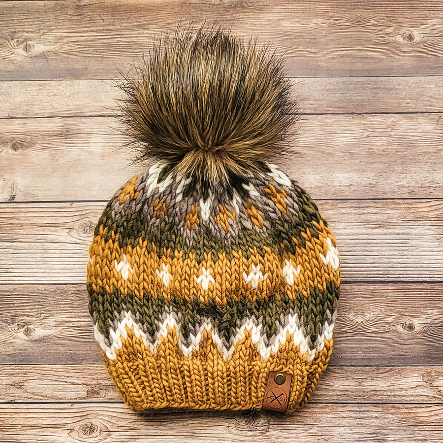 The BERNIE Beanie | Peruvian Highland Wool | Ochre/Olive/Taupe/Natural