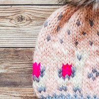 Llama Love Beanie | Peruvian Highland Wool | Grey/Millenial Pink/Natural/Hot Pink