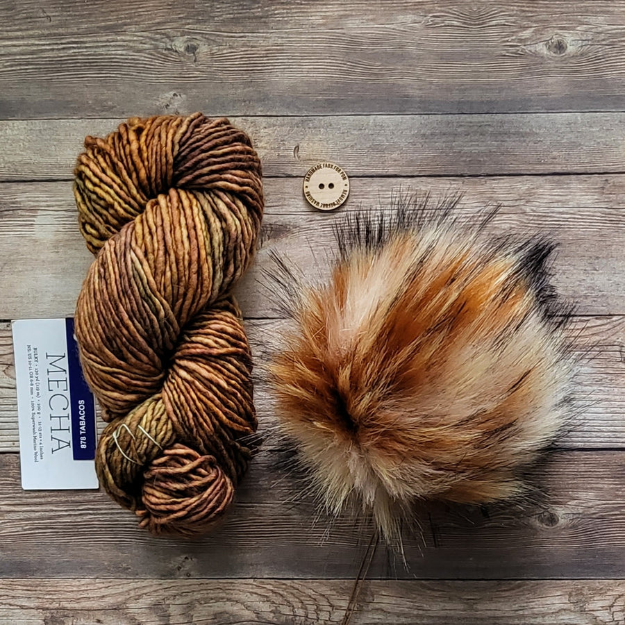 Yarn + Pom Kit | Malabrigo Mecha | Tabacos (878) + Honey