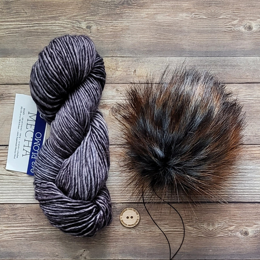 Yarn + Pom Kit | Malabrigo Mecha | Plomo (043) + Tricorn