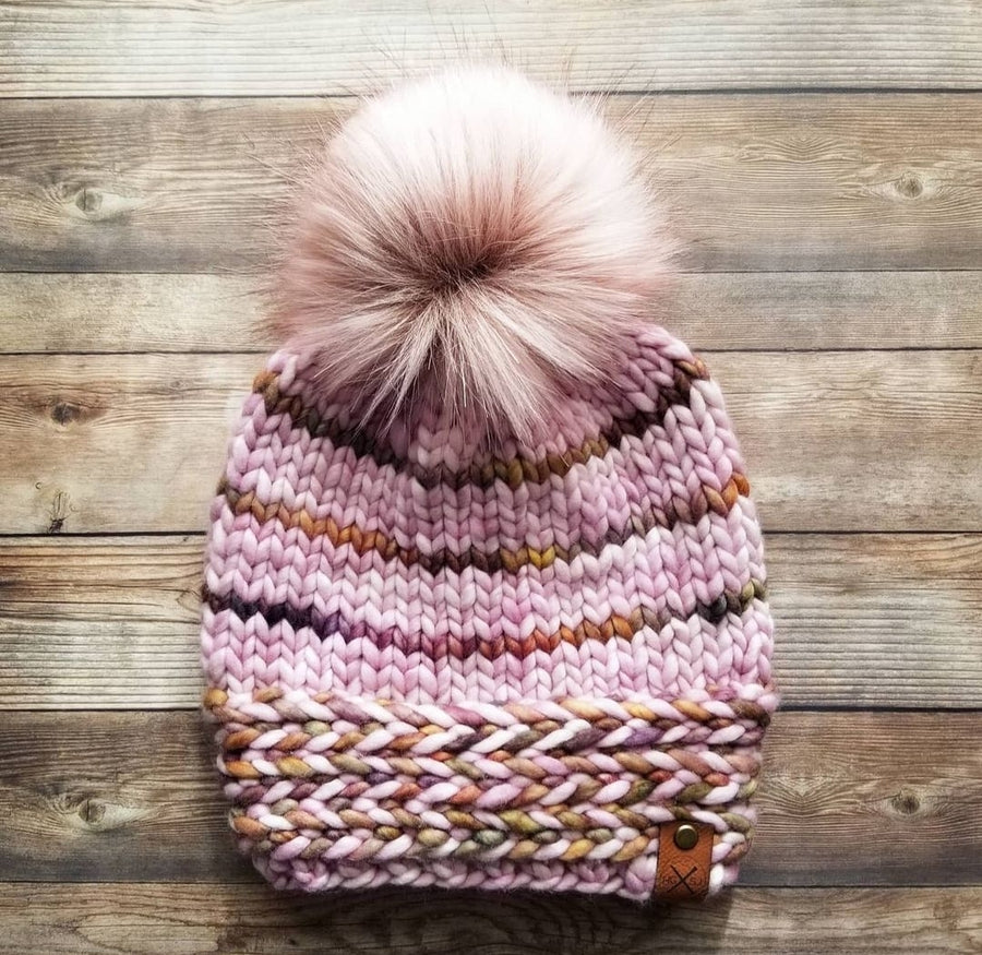 Banded Braids Beanie | Merino Wool | Valentina/Piedras